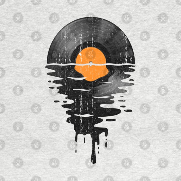 Cool Music Vinyl Record Retro Vintage Orange by Nerd_art